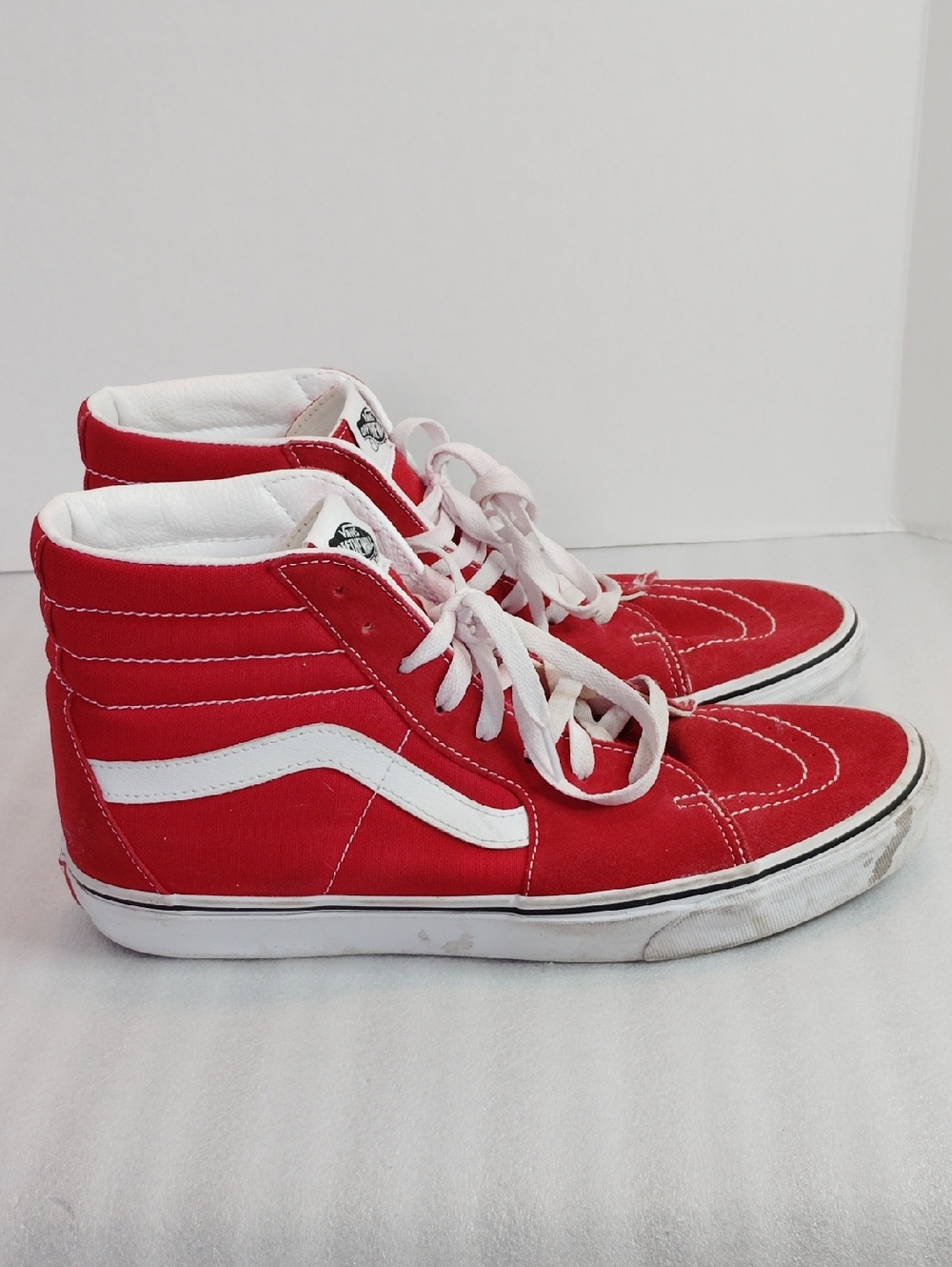 Vans Sk8-Hi Red & White High Top Sneakers Men's Size 11.5